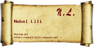 Nebel Lili névjegykártya