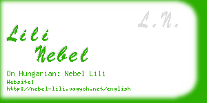 lili nebel business card